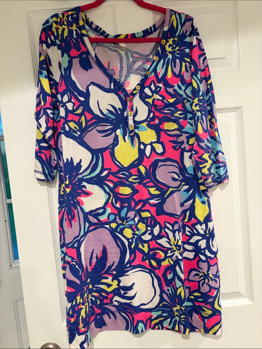 Lilly Pulitzer Multicolor Floral Mini Dress - Pink, Blue, Yellow, Purple, White